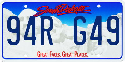 SD license plate 94RG49