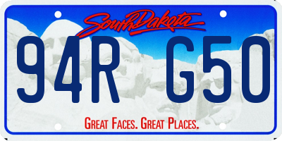 SD license plate 94RG50