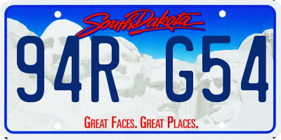 SD license plate 94RG54