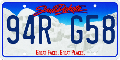 SD license plate 94RG58