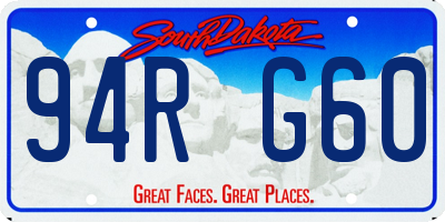 SD license plate 94RG60
