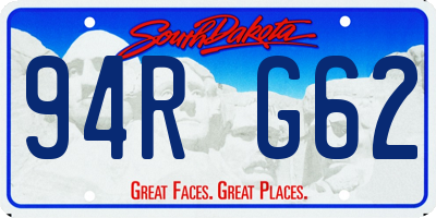 SD license plate 94RG62