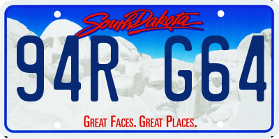 SD license plate 94RG64