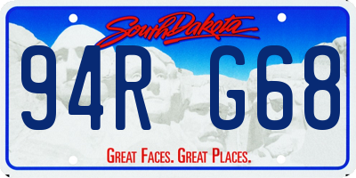 SD license plate 94RG68