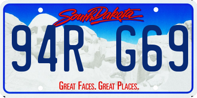SD license plate 94RG69