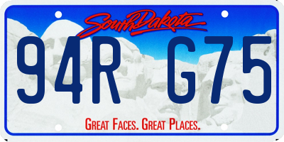 SD license plate 94RG75