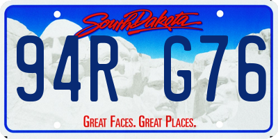 SD license plate 94RG76
