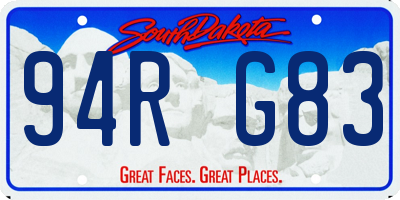 SD license plate 94RG83