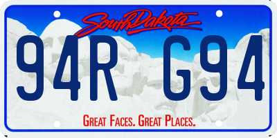 SD license plate 94RG94
