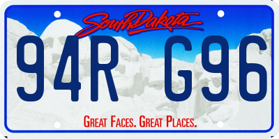 SD license plate 94RG96