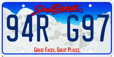 SD license plate 94RG97