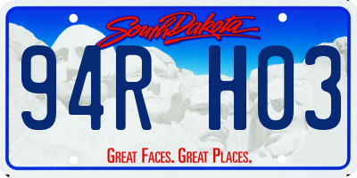 SD license plate 94RH03