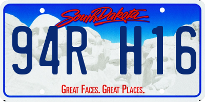 SD license plate 94RH16