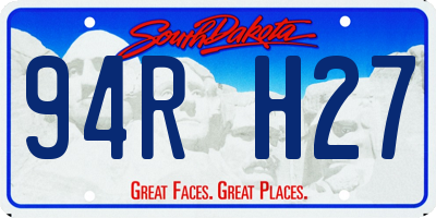 SD license plate 94RH27