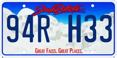 SD license plate 94RH33