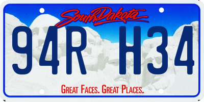 SD license plate 94RH34