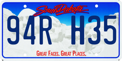 SD license plate 94RH35