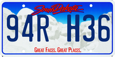 SD license plate 94RH36