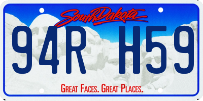 SD license plate 94RH59