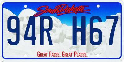 SD license plate 94RH67