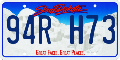 SD license plate 94RH73
