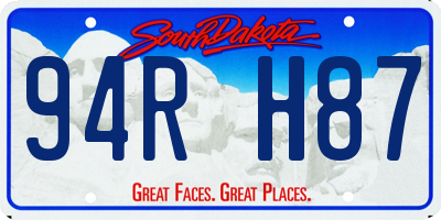 SD license plate 94RH87