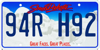 SD license plate 94RH92