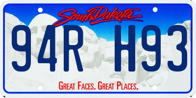 SD license plate 94RH93