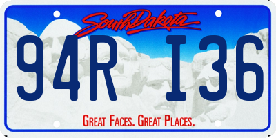 SD license plate 94RI36