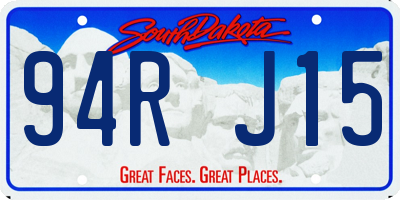 SD license plate 94RJ15