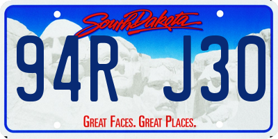 SD license plate 94RJ30