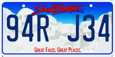 SD license plate 94RJ34