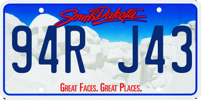 SD license plate 94RJ43