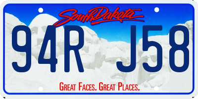 SD license plate 94RJ58