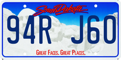 SD license plate 94RJ60
