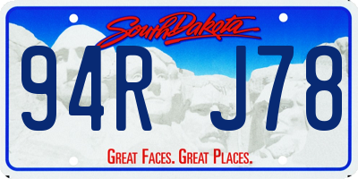 SD license plate 94RJ78