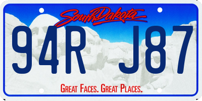 SD license plate 94RJ87