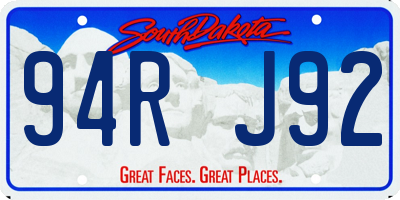 SD license plate 94RJ92