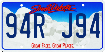 SD license plate 94RJ94