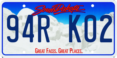 SD license plate 94RK02