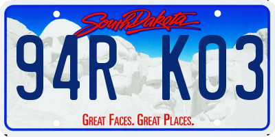 SD license plate 94RK03