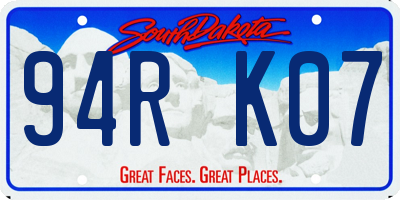 SD license plate 94RK07