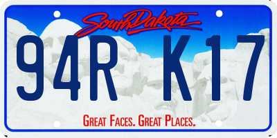 SD license plate 94RK17