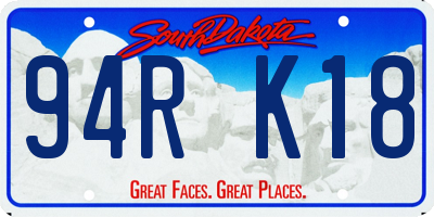 SD license plate 94RK18