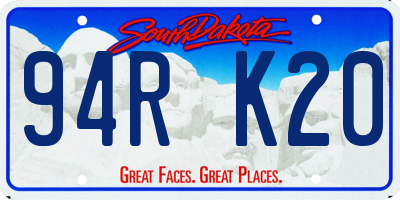 SD license plate 94RK20