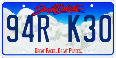 SD license plate 94RK30