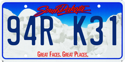 SD license plate 94RK31