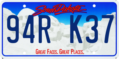 SD license plate 94RK37