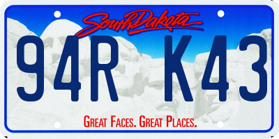 SD license plate 94RK43