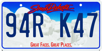 SD license plate 94RK47